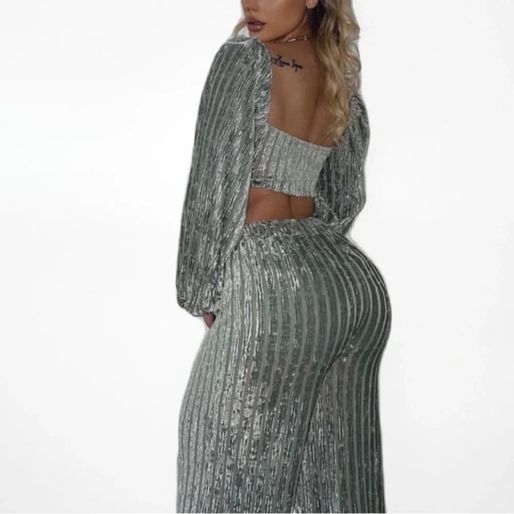 Crushed velvet pants set - Picture 6 of 7